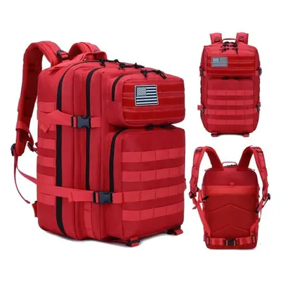 (red) 45l Military Tactical Backpacks Molle Army Assault Outdoor Pack Day Bug Out Bag Travel Gym