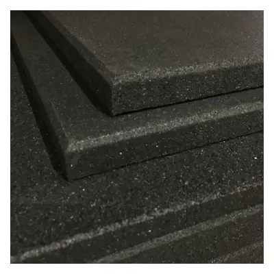 (Black, 20mm) Heavy Duty Rubber Gym Mats - Non-Slip - 1m x 1m