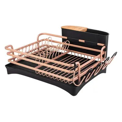 (Golden) Large capacity, multifunctional dish drainer, dish drainer with removable cutlery rack 