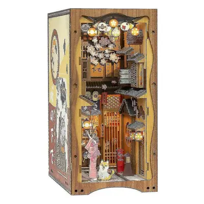 (style 2) Diy Book Nook Kit 3d Wooden Book Model Puzzle Building Kit Bookshelf Insert Decor Home