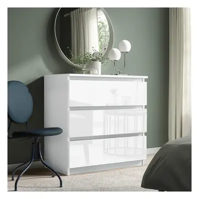 ((3 Drawers Chest White)) Chest Of Drawers Bedroom Furniture Storage Bedside to Drawers