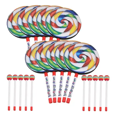 10pieces 7.9 Inch Lollipop Shape Drum Percussion Education Toys For Kids