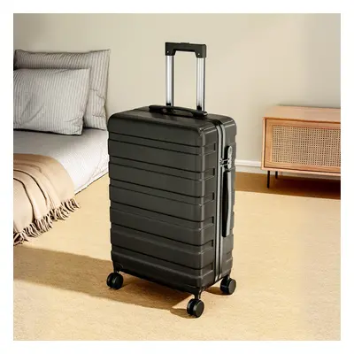 24 Inch Hardshell Rolling Luggage Trolley Travel Case, Black