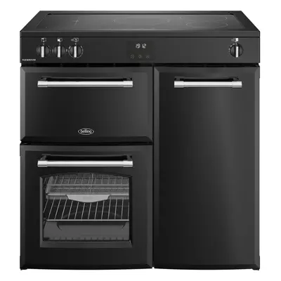 Belling Farmhouse 90Ei 90cm Electric Range Cooker with Induction Hob ? Black ? A/A Rated