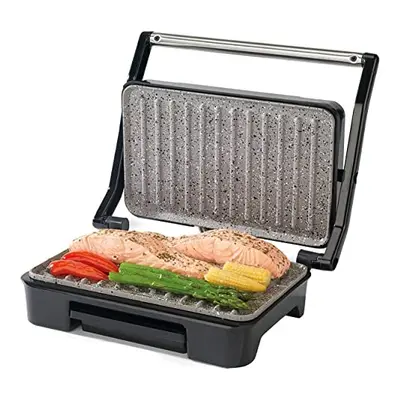 EK2009 Marblestone Electric Health Grill & Panini Press - Non-Stick Plates, Multifunctional Heal