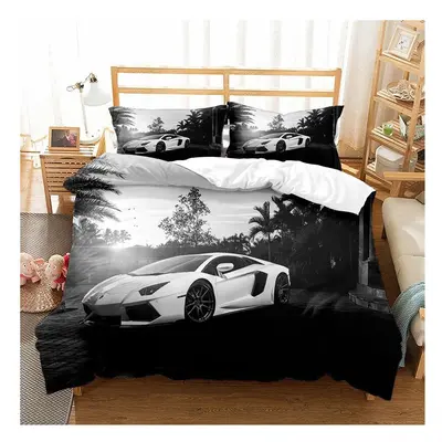 (04, Super King-260*220cm) Sports Car Bedding Single Double Duvet Cover Pillow Cases Set