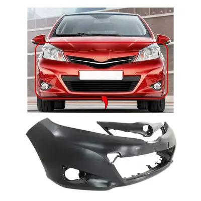 Toyota Yaris Front Bumper Primed No Pdc Or Washer Holes (Not For Hybrid Models)