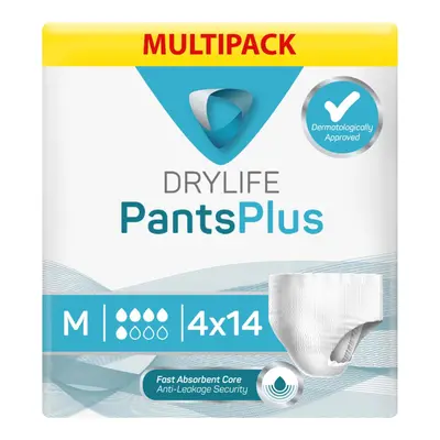 (4 Packs of 14) Drylife Pants Plus Incontinence Pull-Ups - Medium