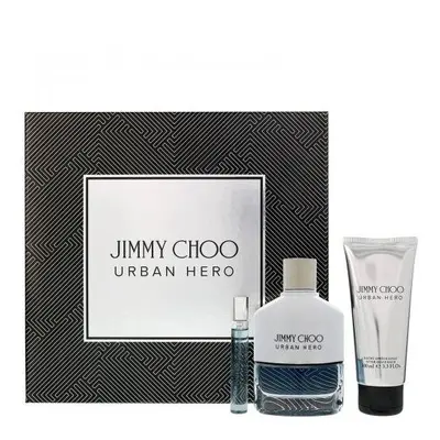 Jimmy Choo Urban Hero Pcs Set For Men: 3.4 Eau De Parfum Spray+3.4 After Shave Balm+1 Oz Eau De 