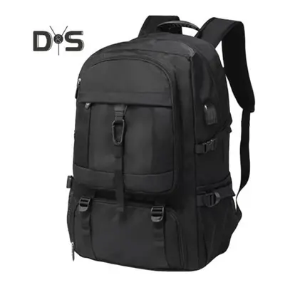 (black, L) Travel Backpack Usb Charging Port Large Capacity Multi Pockets Adjustable Shoulder St