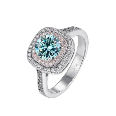 (blue, 8) Bagueringen Carat Moissanite Diamond Ring For Engagement Wedding Women&apos;s S925 Ste