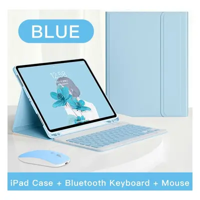 (blue, air3 10.5 pro 10.5) Tablet Leather For Ipad Case Pro Air4/5th Bluetooth Keyboard Case For