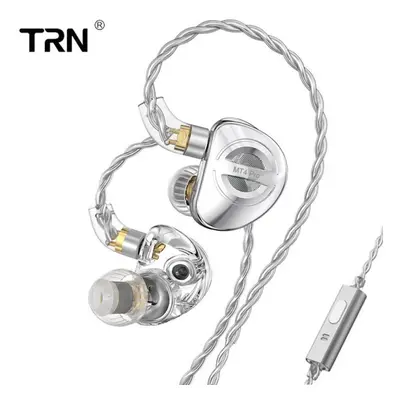 (white, 3.5mm microphone) Trn Mt4 Pro Upgrade Ear-in-ear Headphones Hifi Dual Motor Motor Movies