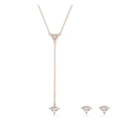 Swarovski Ortyx Triangle Cut White Rose Gold-Tone Plated Set