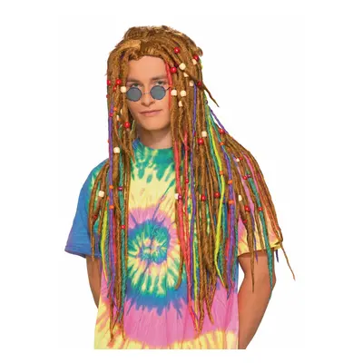 Forum Mens Generation Hippie Rainbow Dreads Wig, Multi, One Size