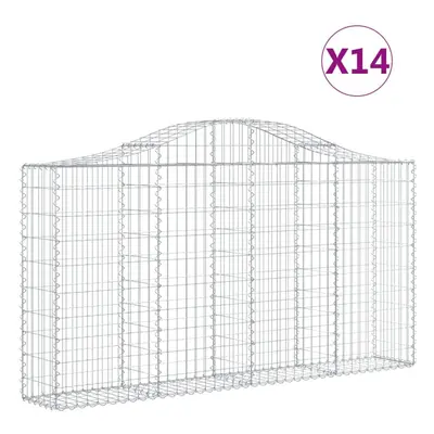 (200 x x 100/120 cm/14 pcs) vidaXL Arched Gabion Basket Stone Basket Gabion Retaining Wall Galva