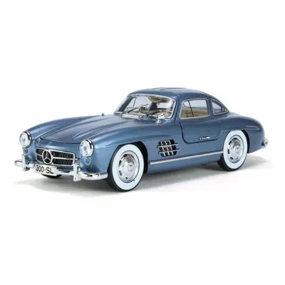 (blue) 1/24 Benz 300sl Vintage Diecast Alloy Miniature Toy Car Model Pull Back Sound Light Class