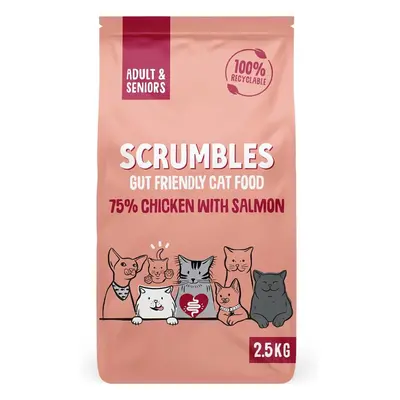 Scrumbles All Natural Dry Cat Food With Chicken and Fresh Salmon, High Protein Food for Adults A