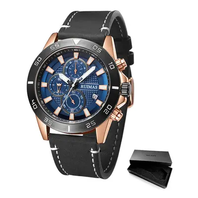 Top Gray Dial Quartz Watches Men Chronograph Watch Man Leather Army Sports Wristwatch Relogios M