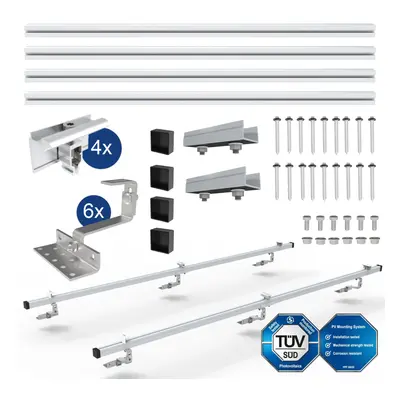 NuaSol Photovoltaic Solar Panel Bracket Mounting Set I mm End Clamps