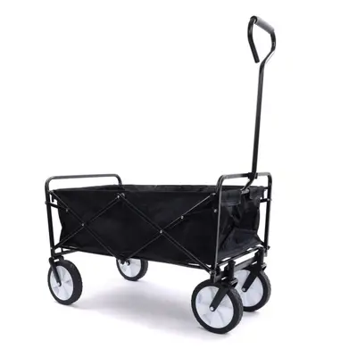 BLACK Heavy Duty Foldable Garden Trolley Cart Wagon Truck Folding Wheelbarrow