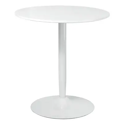 HOMCOM Round Dining Table w/ Steel Base, Non-slip Pad for Living Room White