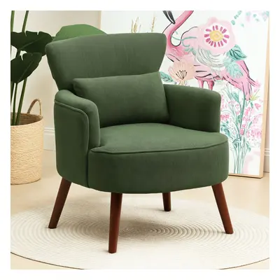 HOMCOM Armchair with Padded Seat and Backrest for Living Room, Green