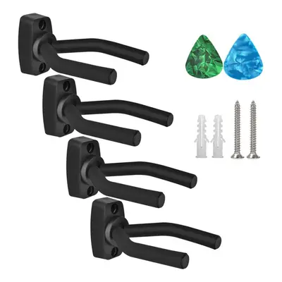 4Pcs Guitar Hangers Wall Mount Holder Ukulele Bass Support Display