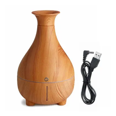 (Wood grain) Touch LED Air Humidifier Aroma Essential Oil Diffuser 200ml Ultrasonic Cool Mist Hu