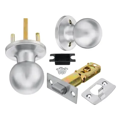 Stainless Steel Bathroom Round Ball Door Knob Set Handle Passage Lock With Key