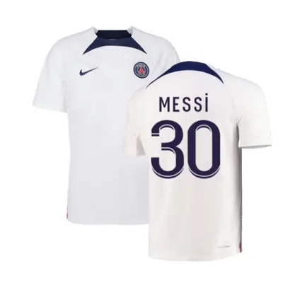 (XXL) PSG Training Shirt (White) (MESSI 30)