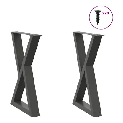 (anthracite, x (72-73.3) cm) vidaXL Coffee Table Legs pcs Black 60x(30-31.3) cm Steel