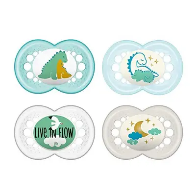 MAM SkinSoft Silicone Unisex Soothers + months Day & Night , pieces, travel boxes