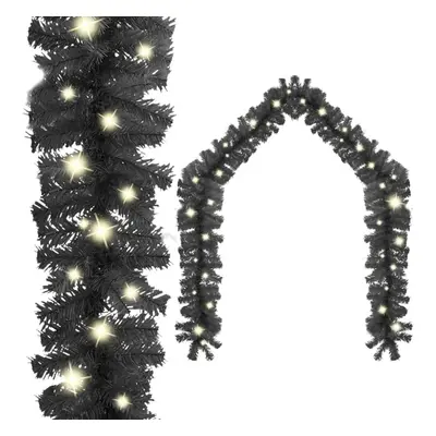 vidaXL Christmas Garland with LED Lights m Black Holiday Xmas Decoration