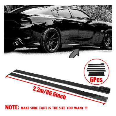 Pair of Side Skirts Extensions Splitters Glossy Black For LEXUS Infiniti Subaru Mazda Car Univer