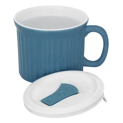 CorningWare Ceramic Colours Pop-Ins Pool 20-oz Mug w/Lid, Count (Pack of 1), Blue