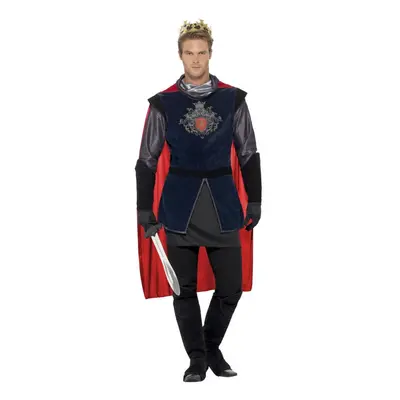 (M, Black/Red) Smiffys Mens Deluxe King Arthur Costume Set