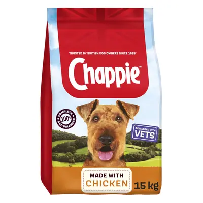 15kg Chappie Complete Dry Adult Dog Food Chicken & Wholegrain Cereal