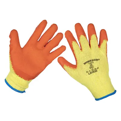 12 PAIRS Knitted Work Gloves with Latex Palm - Large - Improved Grip Breathable