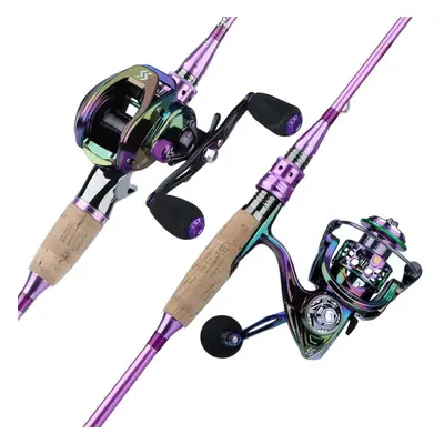 (Casting2.1M&right) Fishing Rod Reel Set Section 2.1m Portable Travel Fishing Rod Pole And Spinn