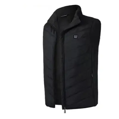 (black, 5XL) Unisex Usb Infrared Heating Zone Vest Jacket Winter Electric Vest