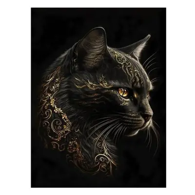 (white, Square drill 50x65cm) Diy Mosaic Cross Stitch New Diamond Painting Gold Black Animal Cat