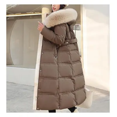 (tan, M) Parka Women Women&apos;s Winter Coats New Winter Jacket In Heavy Hair Long Cultivate Mo