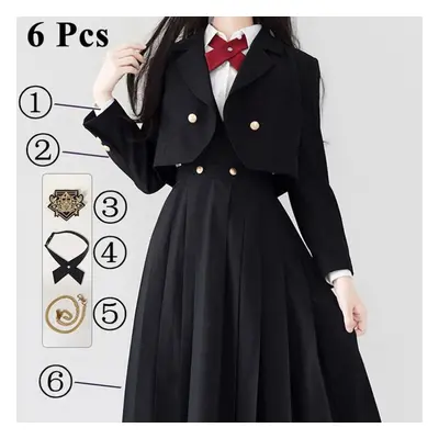 (2XL) Colors 6pcs/set Jk Uniform Japanese Academy Costume Set Jk School Girl Outfit