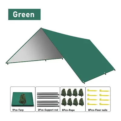 (green, 3m x 5m) Camping Tarp, Outdoor Camping Tarpaulin Awning, Lightweight Uv Resistant And Pu