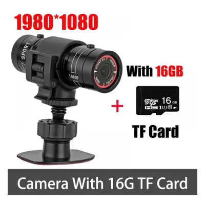 (Camera Add 16G) F9 Action Camera Hd 1080p Bike Motorcycle Helmet Camera Outdoor Sport Dv Video 