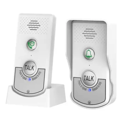 (white, 1v1) 2.4ghz Wireless Audio Intercom Door Phone Two Way Voice Doorbell H8 Voice Sender&re