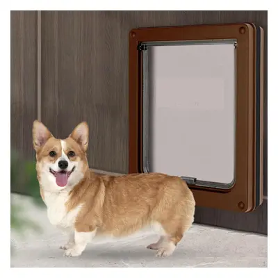 (L) Flap Door Lockable Vertical Install Sturdy /medium Cats Screen Exterior Small/medium Dog