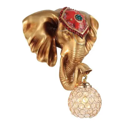 (gold) Elephant Wall Lamp Living Room Background Wall Hallway Bedroom Bedside Lamp Creative Deco