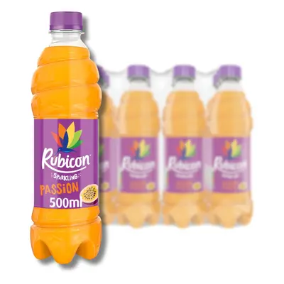 Rubicon Pack Sparkling Passion Flavoured Fizzy Drink with Real Fruit Juice, Handpicked Fruits fo